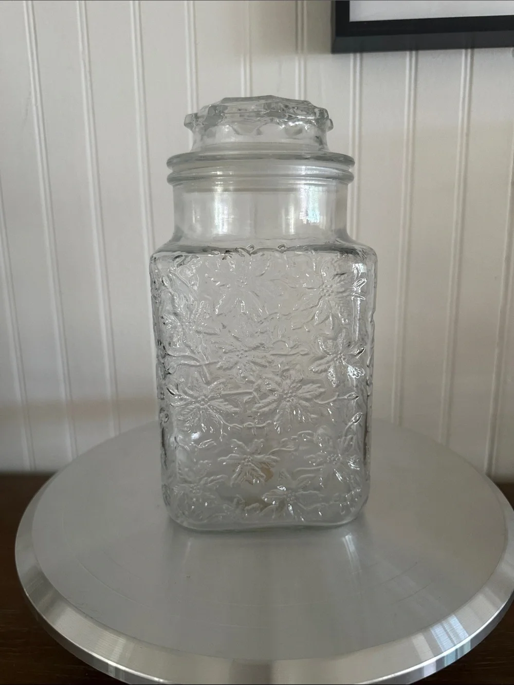 Vintage Princess House Fantasia Collection Glass Canister with Lid